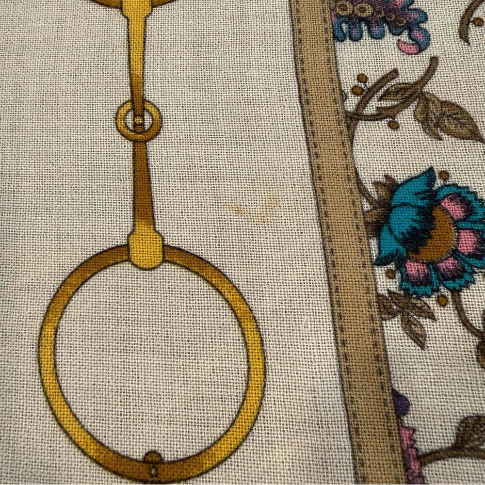 Celine Silk Scarf 90 Carré Floral Navy Ivory Made in France - Picture 14 of 14